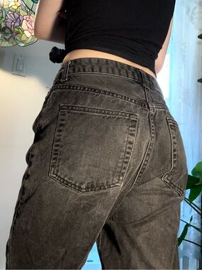 BDG Washed Black High Rise Mom Jeans
